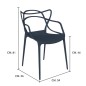 Sedia mod. HORN in Polipropilene (Box 6pz) ANTRACITE