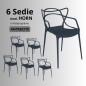 Sedia mod. HORN in Polipropilene (Box 6pz) ANTRACITE