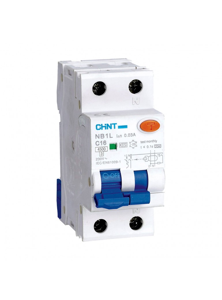 INTERRUTTORE MAGNETOTERMICO DIFFERENZIALE  NB1L 1Polo+N 25A 4,5kA CURVA C (2Moduli)