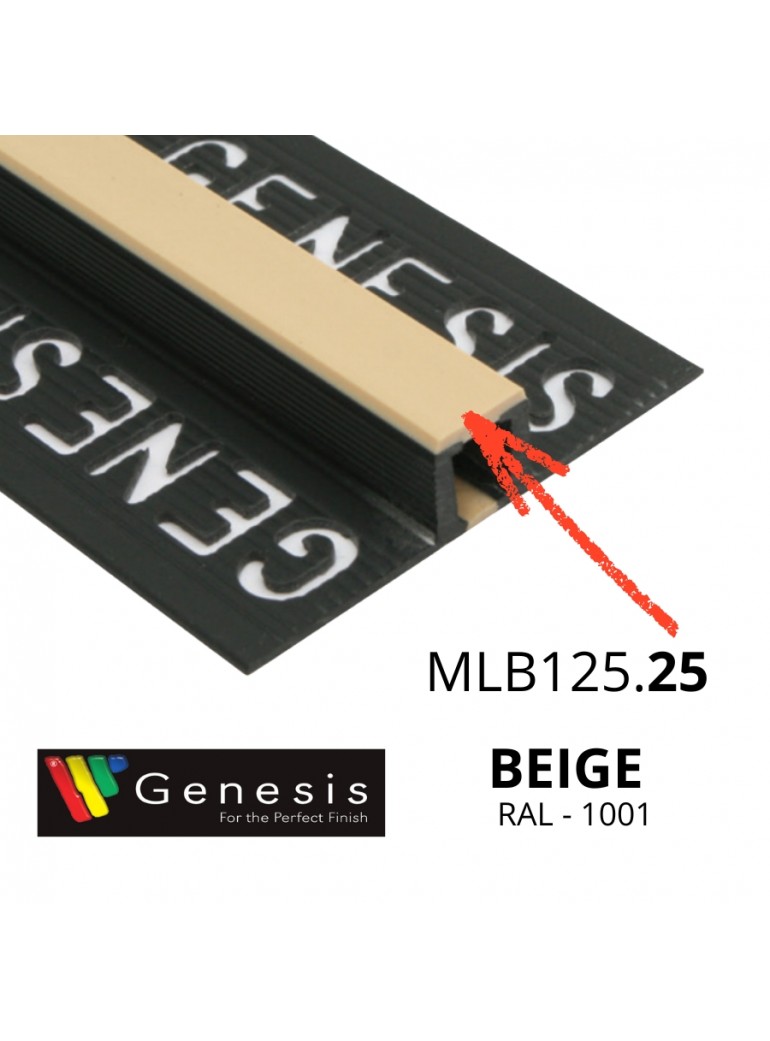 MLB125.25 – Giunto di Dilatazione in PVC per Traffico Leggero (Genesis) – Altezza 12,5 mm – Lunghezza 2,5 m – BEIGE