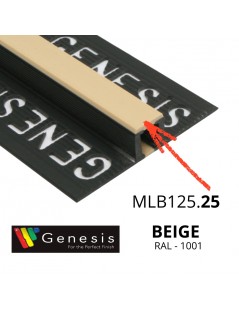 MLB125.25 – Giunto di Dilatazione in PVC per Traffico Leggero (Genesis) – Altezza 12,5 mm – Lunghezza 2,5 m – BEIGE