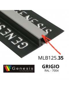 MLB125.35 – Giunto di Dilatazione in PVC per Traffico Leggero (Genesis) – Altezza 12,5 mm – Lunghezza 2,5 m – GRIGIO