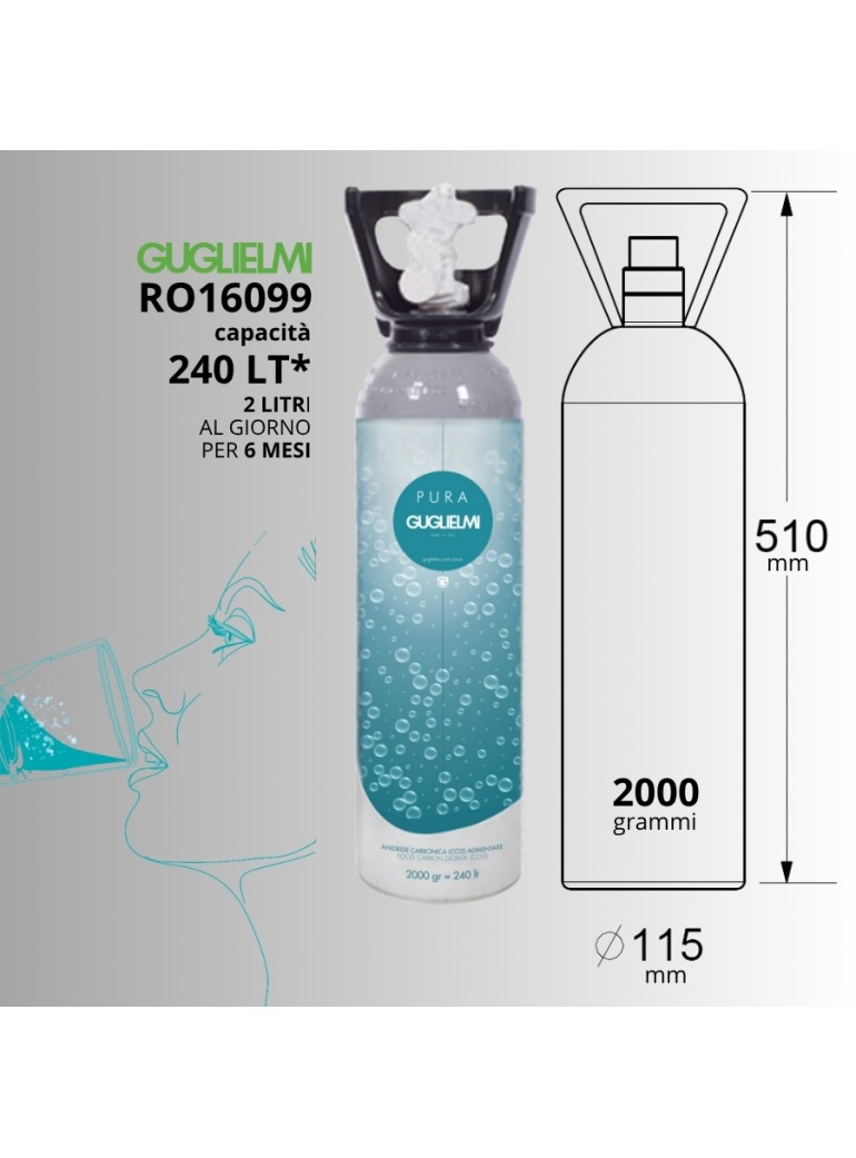 GUGLIELMI - RO16099 - Bombola CO2 da 2000gr (PURA Naturale) - su FESEA online - fesea.shop