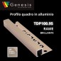 TDP100.95 -  PROFILO QUADRO Alluminio 10mm X 10mm - 250cm Rame Brillante (Genesis)