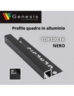 TDP100.16 -  PROFILO QUADRO Alluminio 10mm X 10mm - 250cm Nero (Genesis)