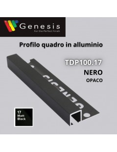 TDP100.17 -  PROFILO QUADRO Alluminio 10mm X 10mm - 250cm Nero Opaco (Genesis)
