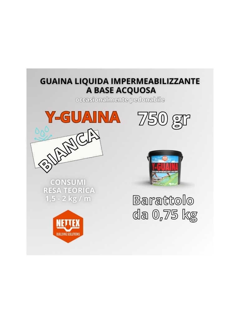GUAINA Liquida a Base Acquosa Y-GUAINA BIANCA  750gr (800103)