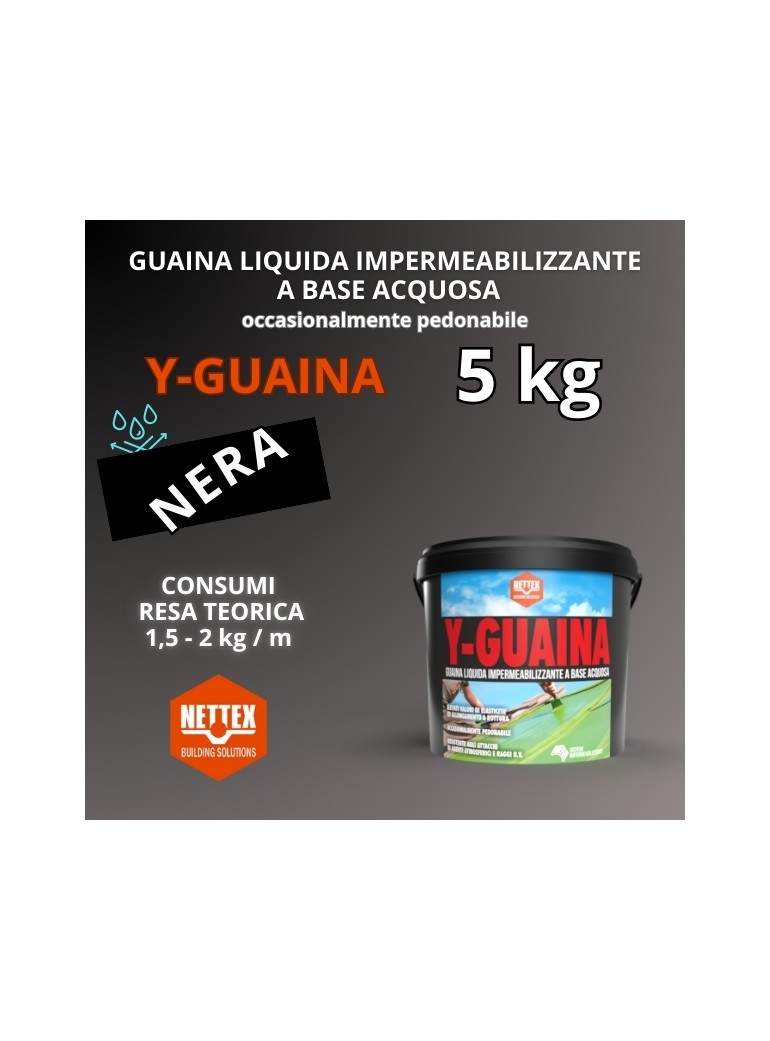 GUAINA Liquida a Base Acquosa Y-GUAINA NERA  5kg (800059)