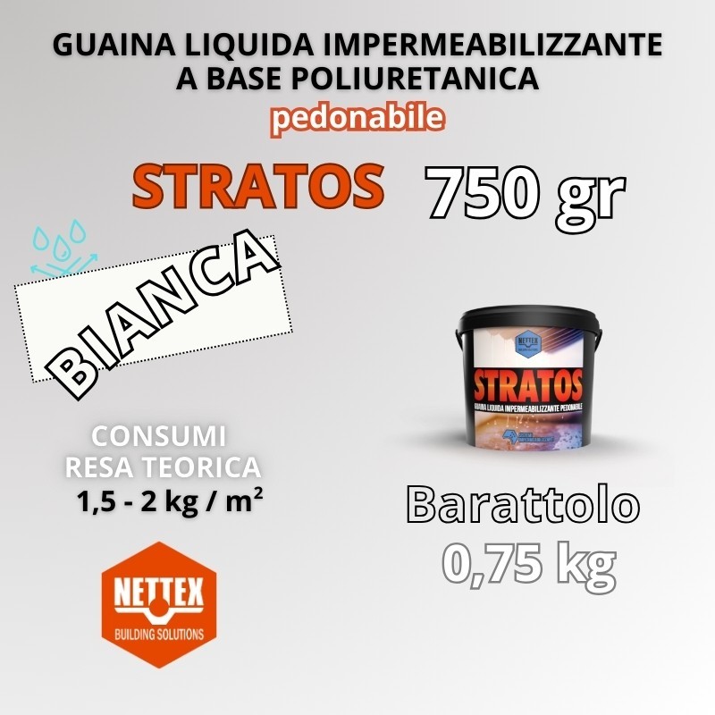 STRATOS - 0,75 KG Guaina Liquida BIANCA Pedonabile