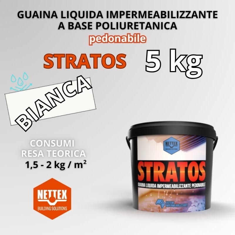 STRATOS - 05 KG Guaina Liquida BIANCA Pedonabile