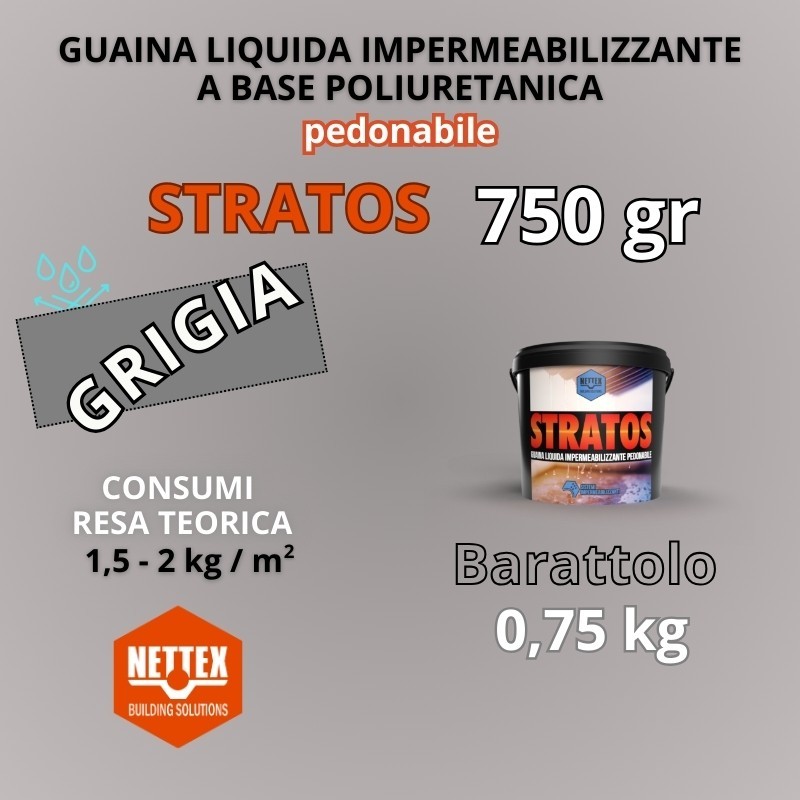 STRATOS - 0,75 KG Guaina Liquida GRIGIA Pedonabile