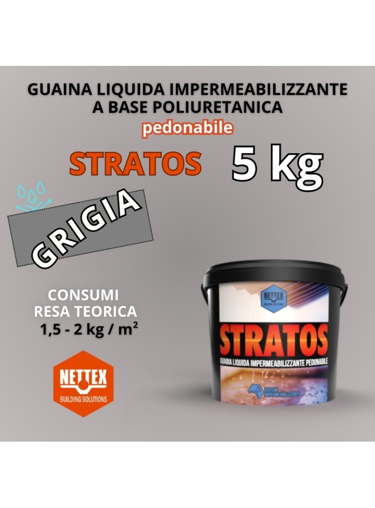 STRATOS - 05 KG Guaina Liquida GRIGIA Pedonabile