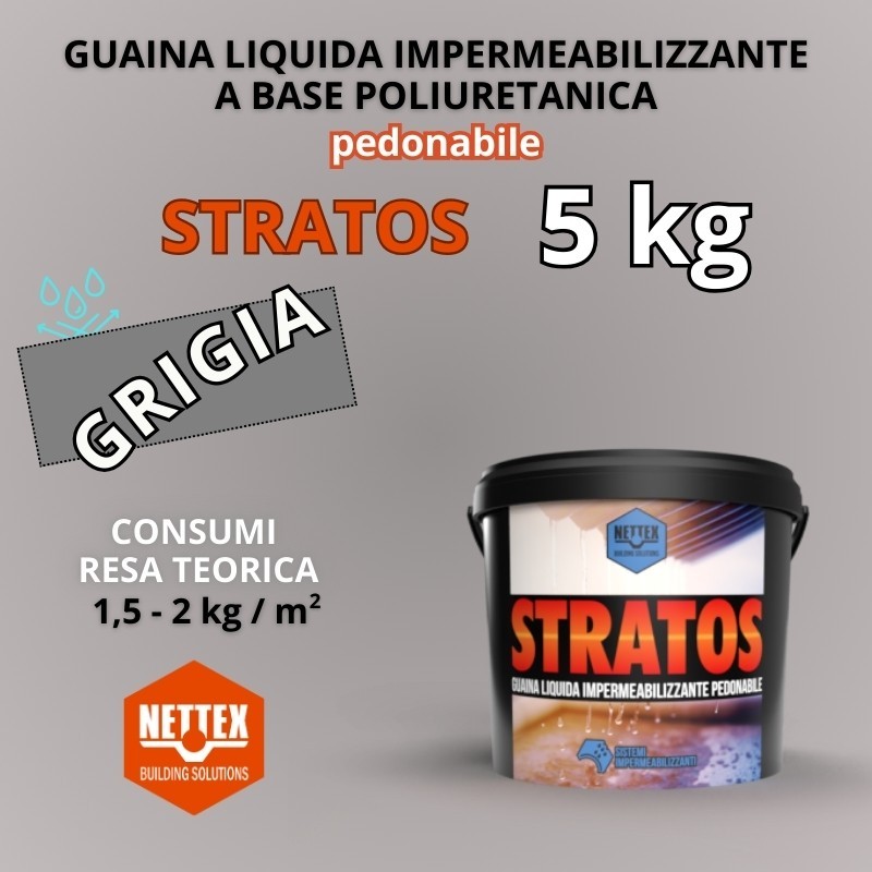 STRATOS - 05 KG Guaina Liquida GRIGIA Pedonabile