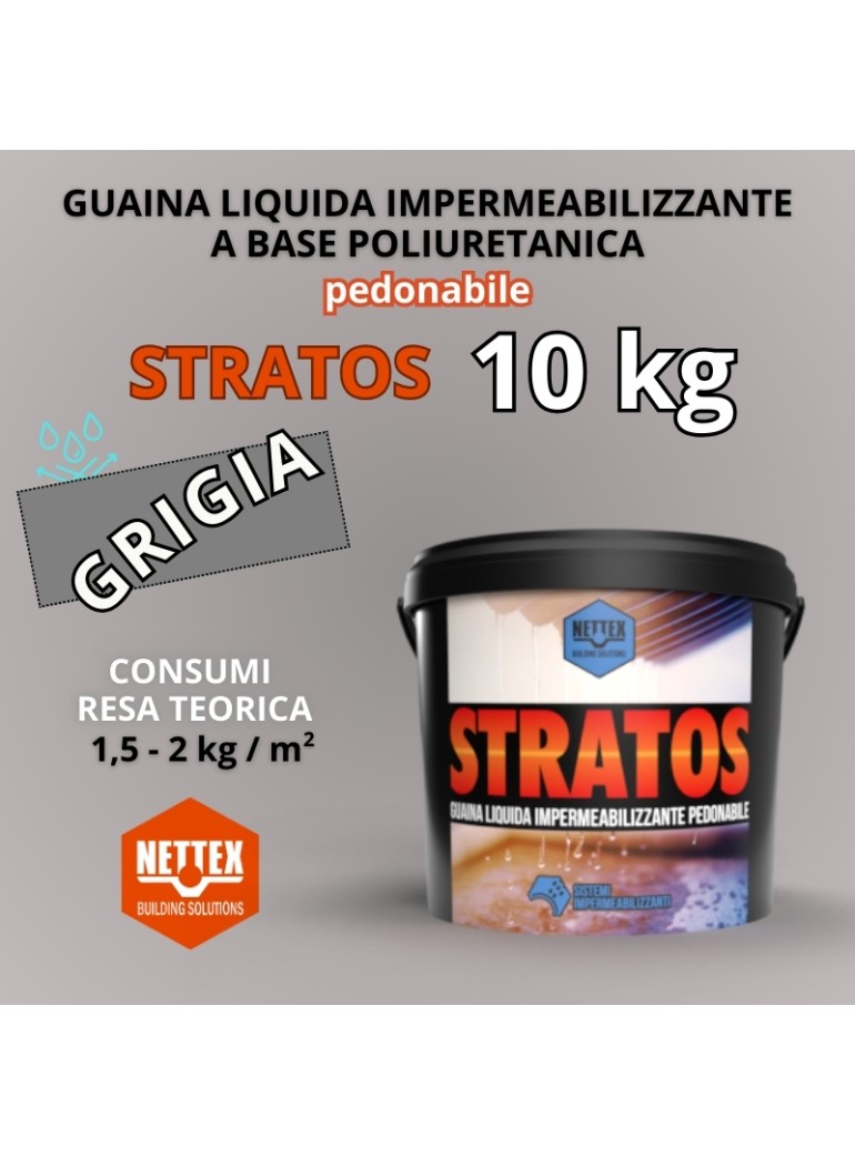 STRATOS - 10 KG Guaina Liquida GRIGIA Pedonabile