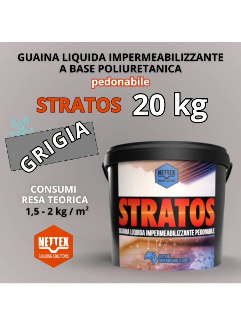 STRATOS - 20 KG Guaina Liquida GRIGIA Pedonabile