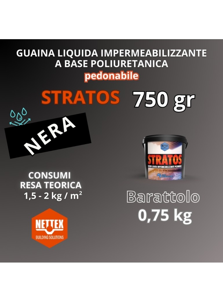 STRATOS - 0,75 KG Guaina Liquida NERA Pedonabile