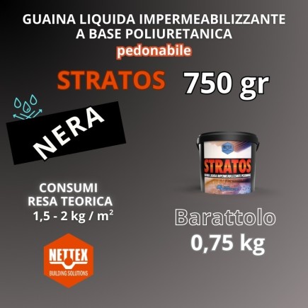 STRATOS - 0,75 KG Guaina Liquida NERA Pedonabile