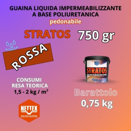 STRATOS - 0,75 KG Guaina Liquida ROSSA Pedonabile