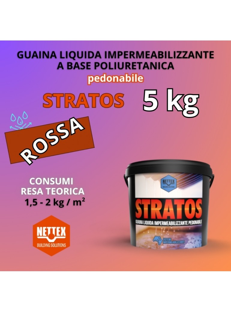 STRATOS - 05 KG Guaina Liquida ROSSA Pedonabile