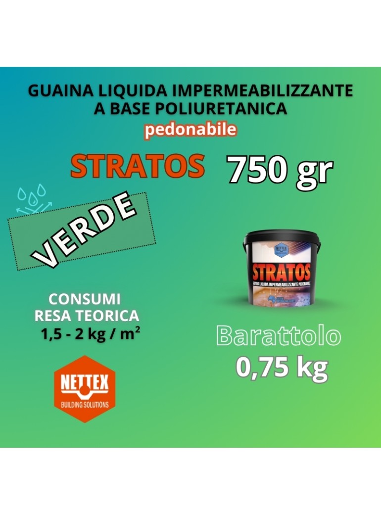 STRATOS - 0,75 KG Guaina Liquida VERDE Pedonabile