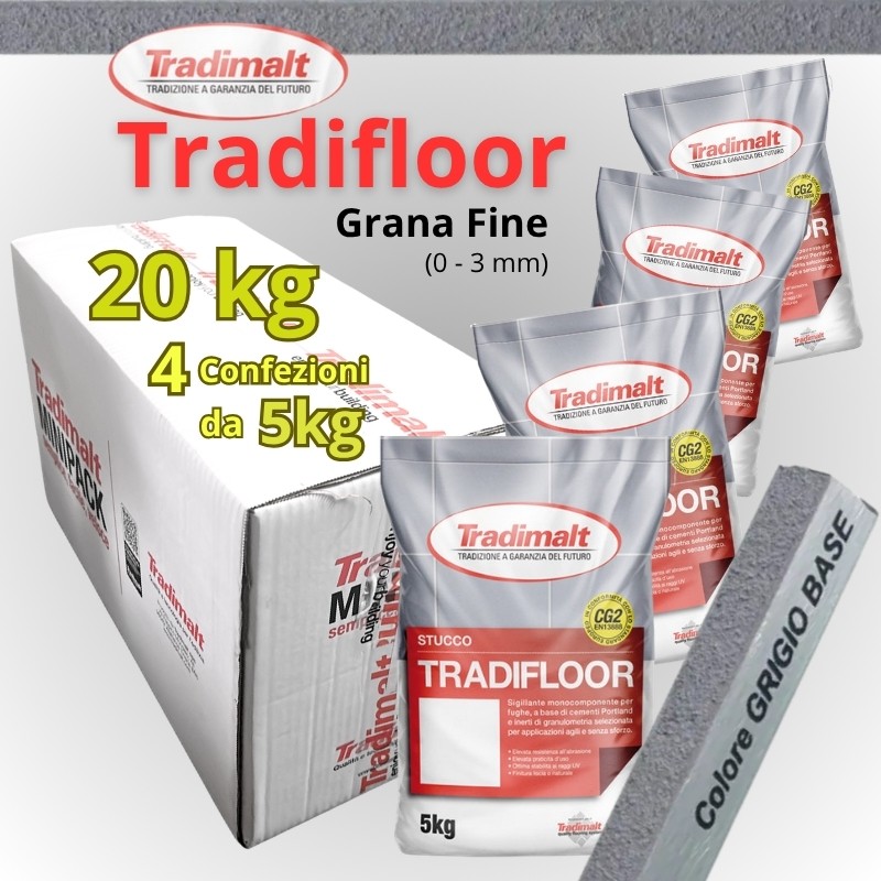 Tradifloor 20kg Grigio Base Grana FINE (scatola 4x 5kg)
