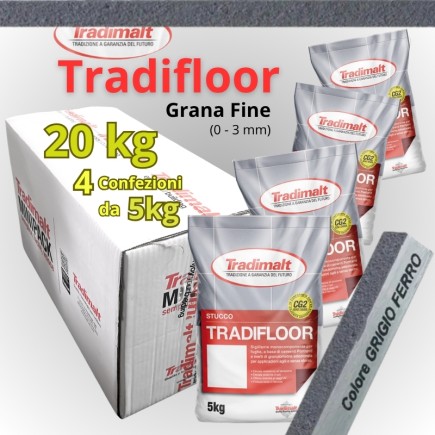 Tradifloor 20kg Grigio Ferro Grana FINE (scatola 4x 5kg)