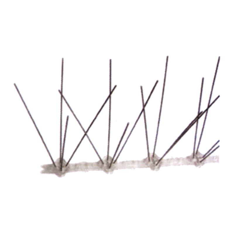PROTEGGI MURETTO 30 SPILLI FLESSIBILE con BASE in PLASTICA e SPINOTTI in ACCIAIO INOX (LxH) cm 50x12