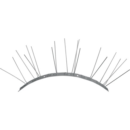 PROTEGGI MURETTO 60 SPILLI FLESSIBILE CON BASE E SPINOTTI in ACCIAIO INOX (LxH) cm 100x10