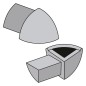 Angolo Esterno 12mm in PVC (34) GRIGIO CHIARO (singolo) per Profilo ETR.128