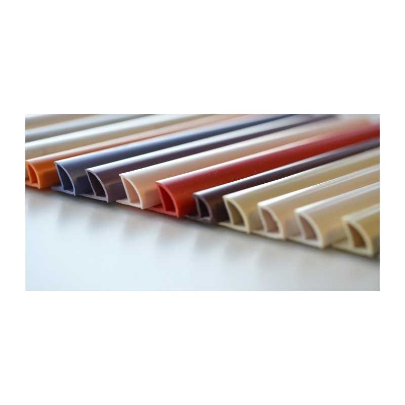 DIMENSIONI PROFILO in PVC ARROTONDATO 10mm Colore:  BIANCO LUCIDO (100) Lunghezza MT: 2,50 - Genesis