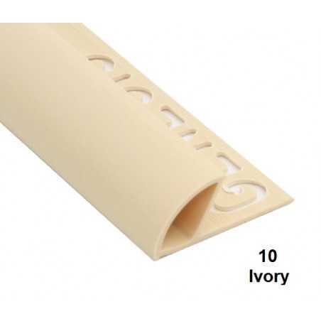 DIMENSIONI PROFILO in PVC ARROTONDATO 10mmColore:  AVORIO (10)Lunghezza MT: 2,50 - Genesis