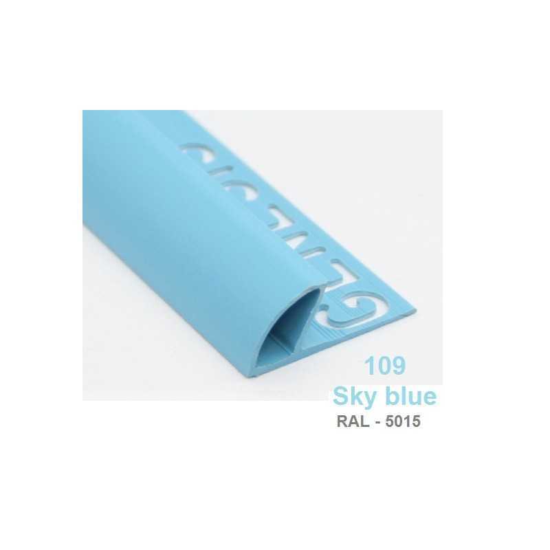 DIMENSIONI PROFILO in PVC ARROTONDATO 10mmColore:  BERMUDA SKY BLUE (109)Lunghezza MT: 2,50 - Genesis