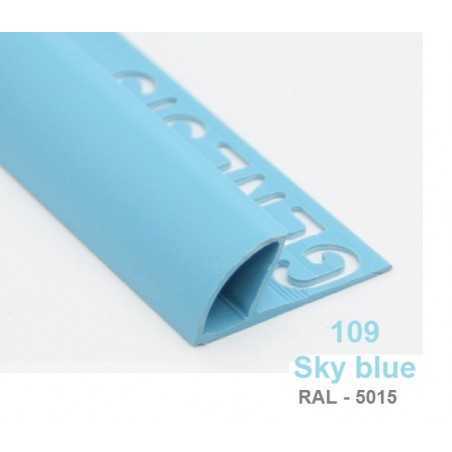 DIMENSIONI PROFILO in PVC ARROTONDATO 10mmColore:  BERMUDA SKY BLUE (109)Lunghezza MT: 2,50 - Genesis