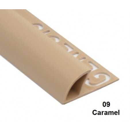 DIMENSIONI PROFILO in PVC ARROTONDATO 10mmColore:  CARAMEL (09)Lunghezza MT: 2,50 - Genesis