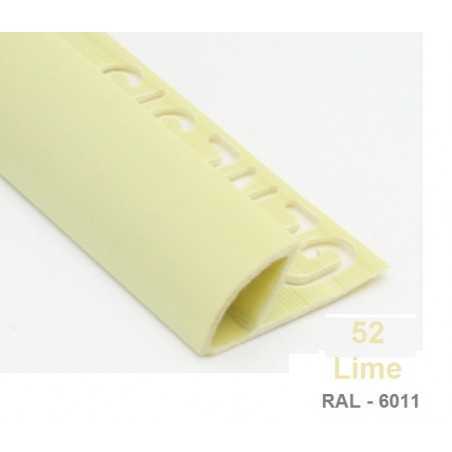 DIMENSIONI PROFILO in PVC ARROTONDATO 10mmColore:  LIME (52)Lunghezza MT: 2,50 - Genesis