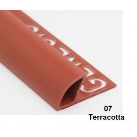 DIMENSIONI PROFILO in PVC ARROTONDATO 10mmColore:  TERRACOTTA (07)Lunghezza MT: 2,50 - Genesis
