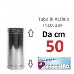 TUBO in ACCIAIO INOX AISI 304  Ø mm   80x 50 cm...