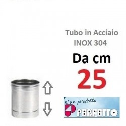 TUBO in ACCIAIO INOX AISI 304  Ø mm 100x 25 cm...